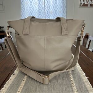 Simple Modern Harper Tan Vegan Leather Tote Bag New